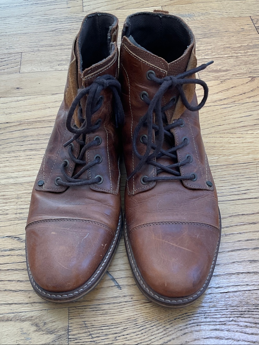 Bull Boxer Hand Crafted Portugal Men's Brown Leather Boots - Lace-Up Ankle Boots